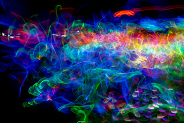 Light motion blur with glow sticks