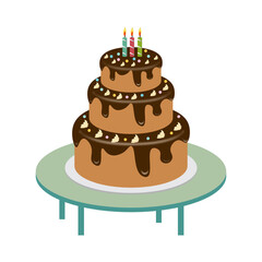 Birthday Cake with Decorations Designs Vectors