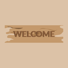 welcome vector on wood split 