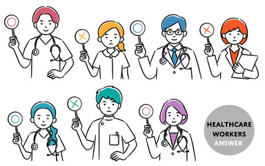 Simple illustration set of medical workers