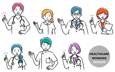 Simple illustration set of medical workers