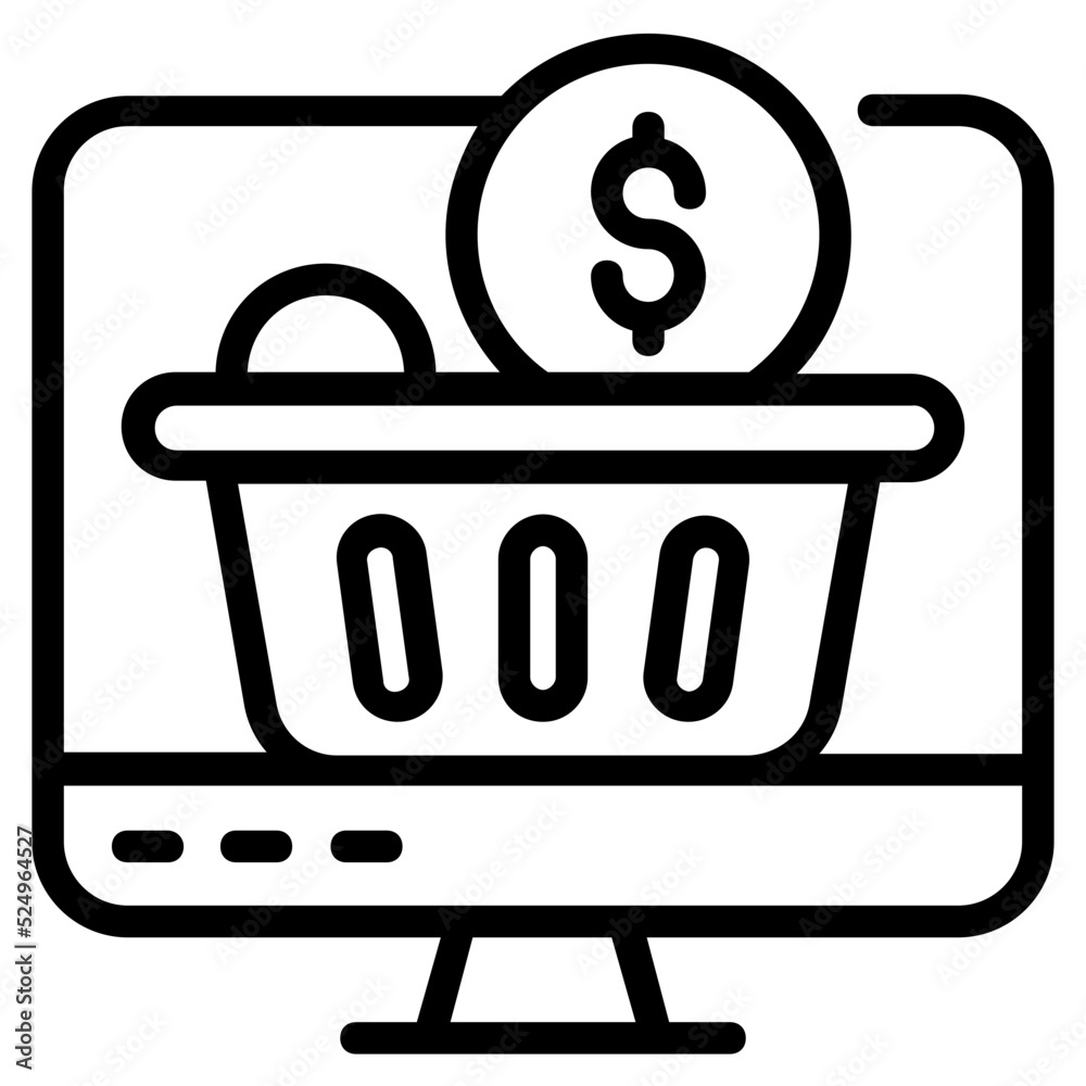 Poster a bitcoin website line icon design