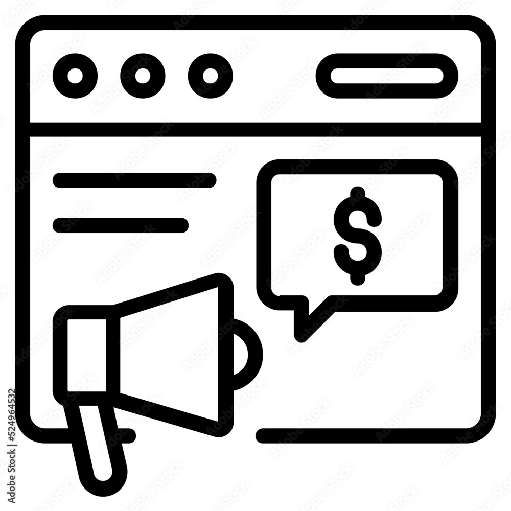Poster a bitcoin website line icon design