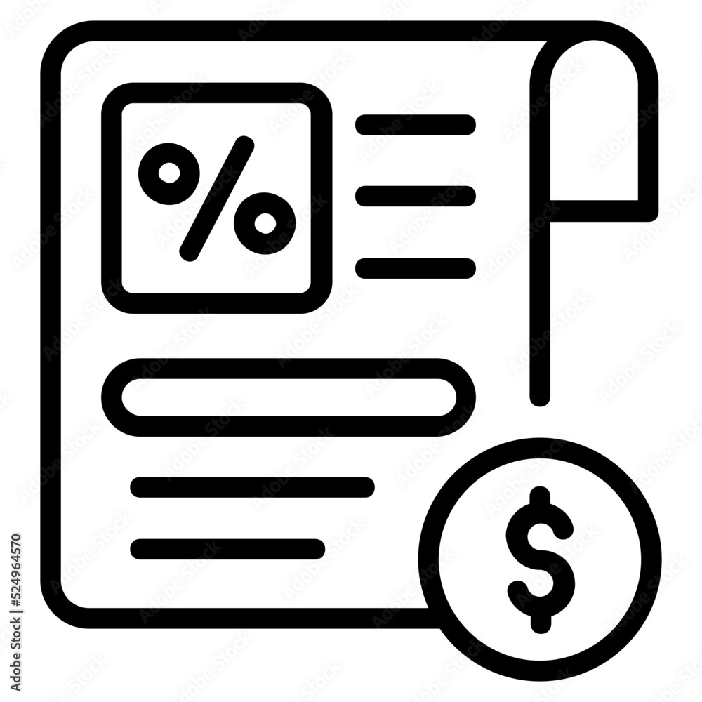 Wall mural line editable icon of a business report