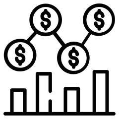 A linear icon of business growth