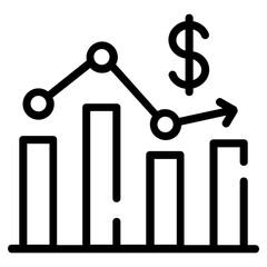 A linear icon of business growth