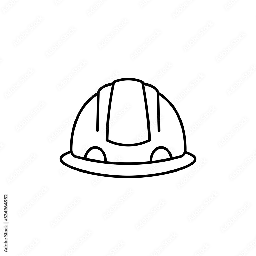 Wall mural construction helmet line art icon design template vector illustration