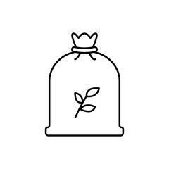 Gunny Sack line art icon design template vector illustration