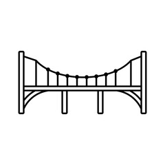 Bridge line art icon design template vector illustration