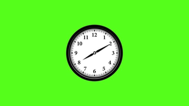 Times fly - Time Flies animation - Wall Watch Icon on Green screen background with time passing fast - Time passes fast 4K animation sign on Chroma key background