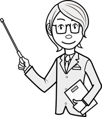 指示棒で説明するビジネスマン