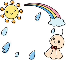 てるてるぼうずと虹とおひさま