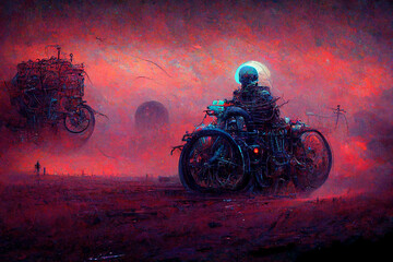 nuclear motorcycle on the road