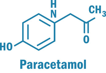 Paracetamol skeletal formula molecular structure in chemistry.