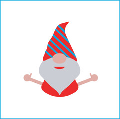 Happy Gnome Icon Vector.