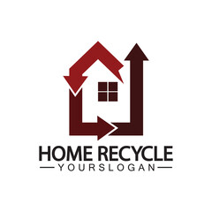 House home recycle logo icon vector illustration design