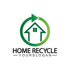 House home recycle logo icon vector illustration design