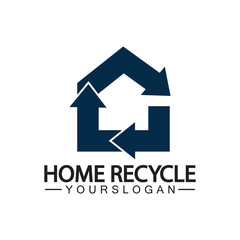 House home recycle logo icon vector illustration design