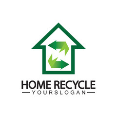 Obraz premium House home recycle logo icon vector illustration design