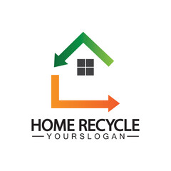 House home recycle logo icon vector illustration design