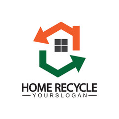 House home recycle logo icon vector illustration design