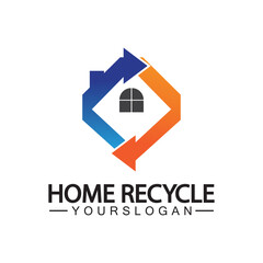 House home recycle logo icon vector illustration design