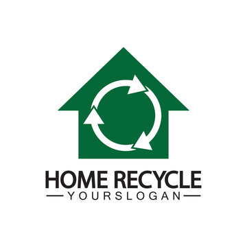 House home recycle logo icon vector illustration design