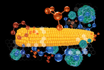 Genetically modified food concept background