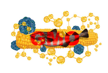 Genetically modified food concept background