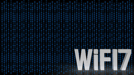 The white text wifi 7 for internet or technology concept 3d rendering