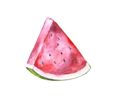 Watercolor Painting Watermelon Png.