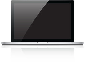 Modern glossy laptop isolated.