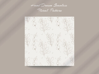 Hand drawn vintage floral seamless pattern