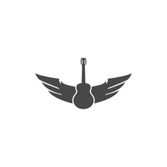 Guitar logo template vector icon illustration