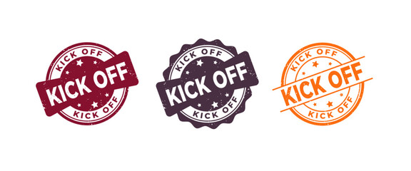 Kick Off Sign or Stamp Grunge Rubber on White Background - obrazy, fototapety, plakaty
