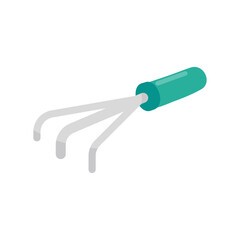 Gardening equipment. The shoveling fork is made of steel for shoveling the soil in the garden.