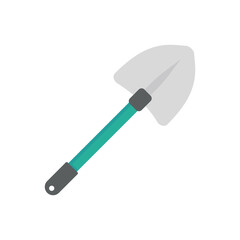 Gardening equipment. Shovel digging for shoveling the soil to plant trees in the garden.