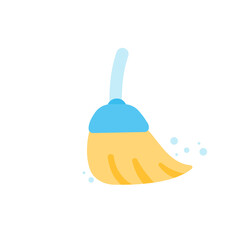 Broom vector. Floor broom for dusting off dust on the floor for cleaning.