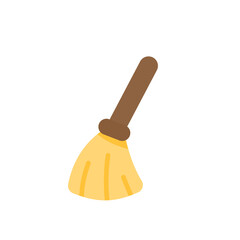 Broom vector. Floor broom for dusting off dust on the floor for cleaning.