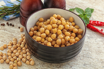 Boiled chickpea in the bowl