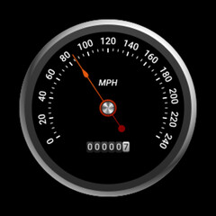 Realistic car dashboard speedometers