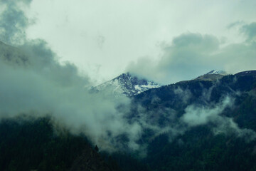 clouds over the mountains