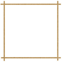 Brown paper texture square frame. Cut out png.
