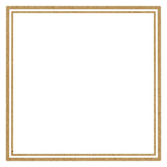 Brown paper texture square frame. Cut out png.