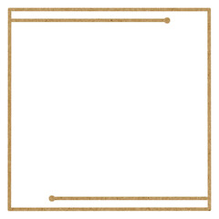 Brown paper texture square frame. Cut out png.