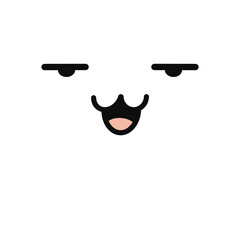 Doodle cute emotion face png.