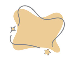 Abstract shape yellow pastel blob and small element.