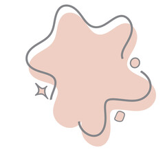 Abstract shape orange  pastel blob and small element.