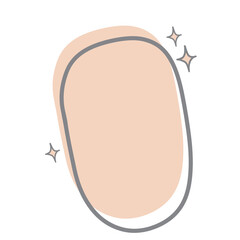 Abstract shape orange pastel blob and small element.