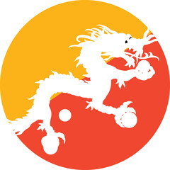 Circle flag vector of Bhutan